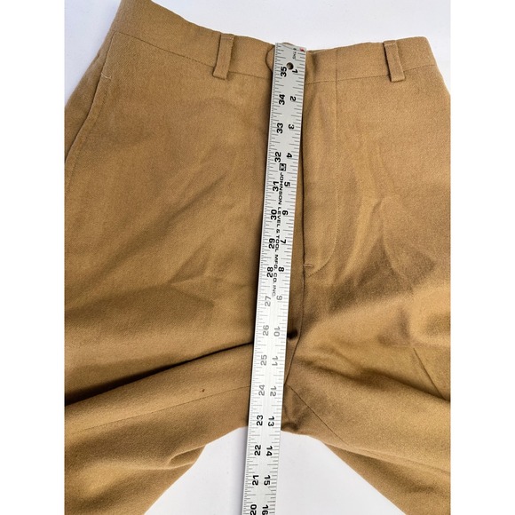 Vintage 70s High Waisted Trousers Camel Brown Wool Women's Tailored Pants Sz 4 - Picture 5 of 9